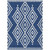 5' X 8' Navy Blue And Ivory Geometric Washable Indoor Outdoor Area Rug Transitional Style - Navy Blue, Ivory Color