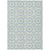 5' X 8' Sky Blue Ivory And Artichoke Green Floral Medallion Washable Indoor Outdoor Area Rug