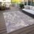 3' X 5' Lavender And Ivory Abstract Washable Indoor Outdoor Area Rug Transitional Style - Lavender, Ivory Color