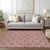 3' X 5' Merlot And Ivory Geometric Washable Indoor Outdoor Area Rug
