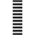 8' Runner Black and White Striped Washable Non Skid Indoor Outdoor Runner Rug