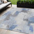 5' X 8' Denim Blue And Ivory Abstract Washable Indoor Outdoor Area Rug - 880016425871