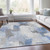 5' X 8' Denim Blue And Ivory Abstract Washable Indoor Outdoor Area Rug - 880016425871