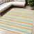 5' X 8' Orange Striped Washable Non Skid Indoor Outdoor Area Rug - 608219288167
