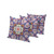 Set of Three 16" X 16" Blue and Orange Blown Seam Floral Indoor Outdoor Throw Pillow Polyester Modern Style