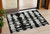 3' X 5' Black Ivory And Gray Striped Washable Indoor Outdoor Area Rug - Black, Ivory, Gray