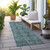 8' Runner Turquoise Oriental Washable Non Skid Indoor Outdoor Runner Rug