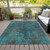 3' X 5' Teal Blue Navy Blue And Brown Abstract Washable Indoor Outdoor Area Rug