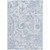 3' X 5' Sky Blue Denim Blue And Ivory Paisley Washable Indoor Outdoor Area Rug