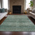 5' X 8' Teal Blue And Ivory Geometric Washable Indoor Outdoor Area Rug