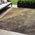 5' X 8' Brown And Fern Green Abstract Washable Indoor Outdoor Area Rug
