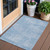 3' X 5' Navy Blue And Sky Blue Abstract Washable Indoor Outdoor Area Rug Transitional Style - Navy Blue, Sky Blue Color