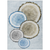 3' X 5' Blue Gold and Gray Faux Bois Washable Non Skid Indoor Outdoor Area Rug