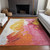 5' X 8' Blush Gold And Orange Abstract Washable Indoor Outdoor Area Rug
