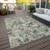 3' X 5' Beige Brown And Green Floral Washable Indoor Outdoor Area Rug