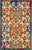 3' X 4' Navy Blue Beige Green Orange And Red Trellis Indoor Outdoor Area Rug