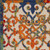 3' X 4' Navy Blue Beige Green Orange And Red Trellis Indoor Outdoor Area Rug