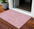 3' X 5' Pink And Ivory Geometric Washable Indoor Outdoor Area Rug Transitional Style - Pink, Ivory Color