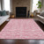 3' X 5' Pink And Ivory Geometric Washable Indoor Outdoor Area Rug Transitional Style - Pink, Ivory Color