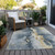 5' X 8' Graphite And Gold Abstract Washable Indoor Outdoor Area Rug