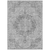 5' X 8' Silver Floral Medallion Washable Indoor Outdoor Area Rug