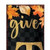 72" Black Gold And Orange Solid Wood Give Thanks Porch Sign