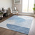 5' X 8' Navy Blue And Sky Blue Geometric Washable Indoor Outdoor Area Rug Transitional Style - Navy Blue, Sky Blue Color
