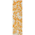 8' Runner Orange and White Floral Washable Non Skid Indoor Outdoor Runner Rug