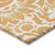 8' Runner Orange and White Floral Washable Non Skid Indoor Outdoor Runner Rug