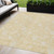 5' X 8' Yellow Wheat And Ivory Floral Washable Indoor Outdoor Area Rug