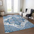 3' X 5' Blue Gray And Ivory Oriental Washable Indoor Outdoor Area Rug