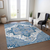 3' X 5' Blue Gray And Ivory Oriental Washable Indoor Outdoor Area Rug