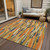 5' X 8' Orange And Beige Striped Washable Indoor Outdoor Area Rug - Orange, Beige