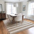 5' X 8' Taupe and White Striped Washable Indoor Outdoor Area Rug