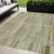 5' X 8' Khaki And Olive Green Striped Washable Indoor Outdoor Area Rug