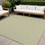 6' Ivory And Green Square Geometric Indoor Outdoor Area Rug