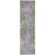 8' Runner Green and Purple Abstract Washable Non Skid Indoor Outdoor Runner Rug