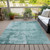 3' X 5' Teal Blue And Ivory Abstract Washable Indoor Outdoor Area Rug Transitional Style - Teal Blue, Ivory Color