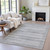 3' X 5' Gray And Silver Striped Washable Indoor Outdoor Area Rug - Gray, Silver