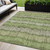 5' X 8' Olive Green And Gray Striped Washable Indoor Outdoor Area Rug Transitional Style - Olive Green, Gray Color