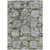 3' X 5' Olive Green And Gray Floral Washable Indoor Outdoor Area Rug