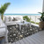 5' X 8' Black Ivory And Gray Oriental Washable Indoor Outdoor Area Rug