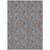 5' X 8' Brown And Blue Floral Washable Indoor Outdoor Area Rug