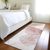 8' Runner Merlot and Ivory Abstract Washable Non Skid Indoor Outdoor Runner Rug