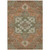 5' X 8' Rust Green And Brown Oriental Washable Indoor Outdoor Area Rug