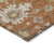 3' X 5' Orange Ivory And Gray Floral Washable Indoor Outdoor Area Rug