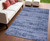 4' X 6' Denim Blue And Navy Blue Abstract Indoor Outdoor Area Rug
