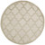 4' Cream And Beige Round Geometric Indoor Outdoor Area Rug