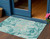 3' X 5' Teal Blue Aqua And Beige Floral Washable Indoor Outdoor Area Rug
