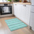 2' X 3' Turquoise Striped Washable Indoor Outdoor Area Rug